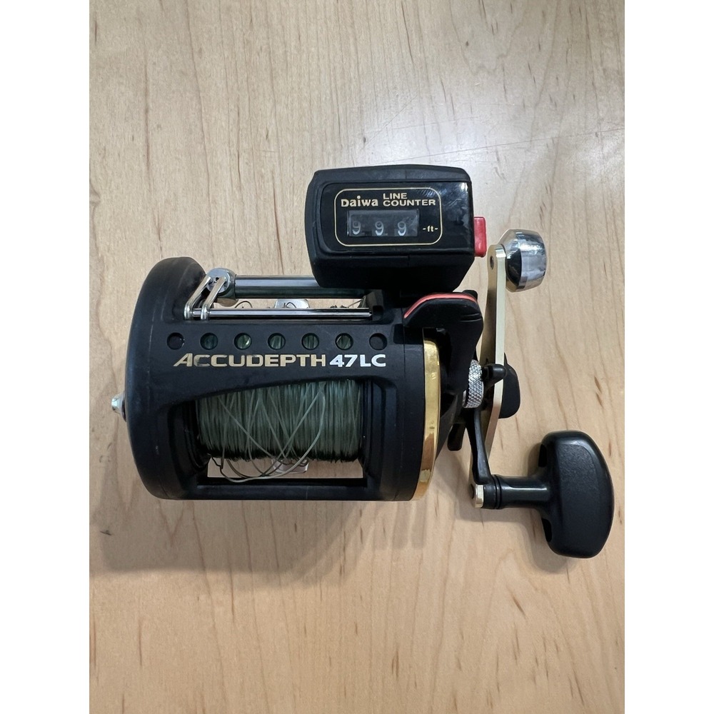 Daiwa Accudepth 47LC Fishing Reel with Line Counter 4.0:1 Gear Ratio Black Gold